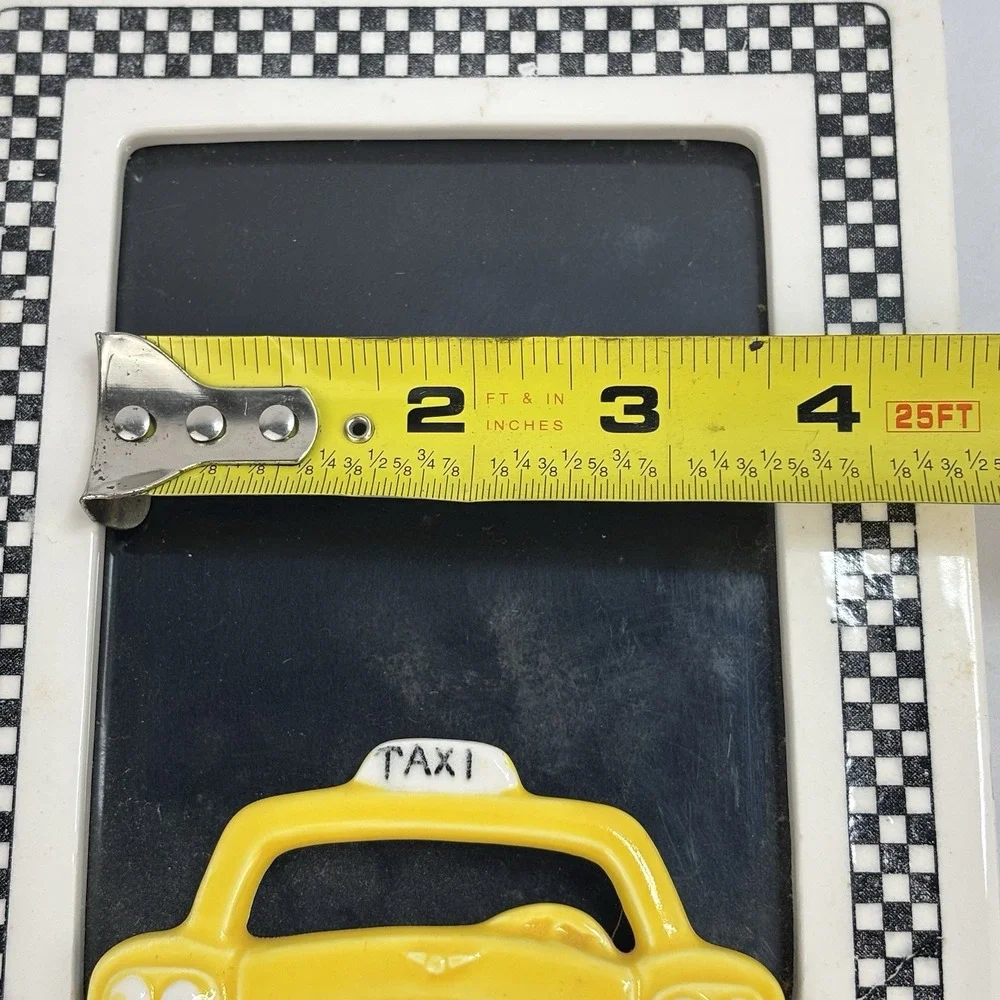 Vintage 70s/80s Vandor Imports Taxi Cab Checkered Novelty Picture Frame